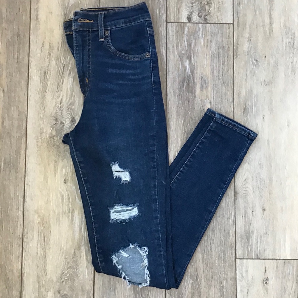 Levi Mike High Super Skinny Destroyed Jeans 25